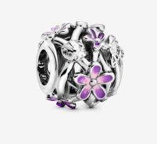 Korálek Pandora Openwork Purple Daisy 798772C02