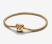 Náramek Pandora Family Tree Heart Clasp Snake Chain 14k gold plating 563516C01-19