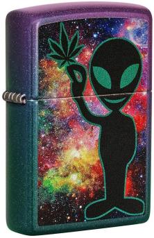 Zapalovač Zippo Alien Cannabis Leaf Iridescent Design 49441