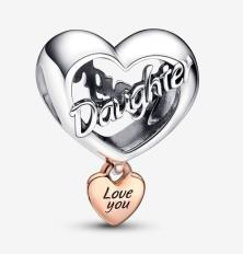 Korálek Pandora Love You Daughter Heart 782327C00