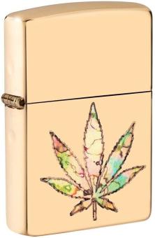 Zapalovač Zippo Leaf Cannabis Fusion Brass 49240