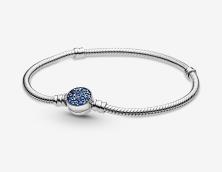 Náramek Pandora Moments Sparkling Blue Disc 599288C01-19