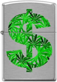 Zapalovač Zippo Cannabis Leaf Dollar 7811