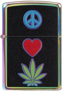 Zapalovač Zippo 6345 Peace Love Leaf Cannabis