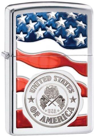 Zapalovač Zippo America Stamp on Flag 22003