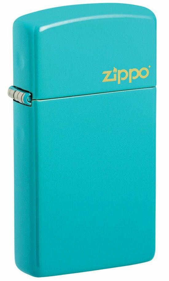 Zapalovač Zippo Slim Turquoise Zippo Logo 49529ZL