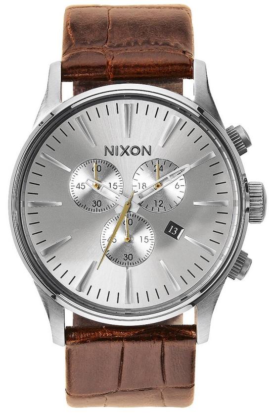 Hodinky Nixon Sentry Chrono Leather Saddle Gator A405 1888