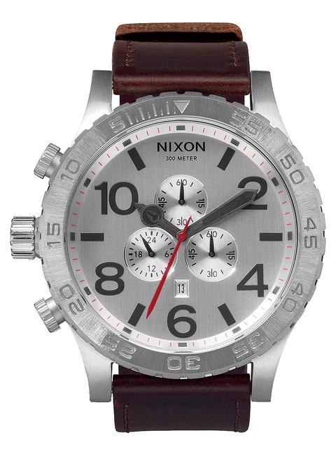 Hodinky Nixon 51-30 Chrono Leather Silver A124 1113