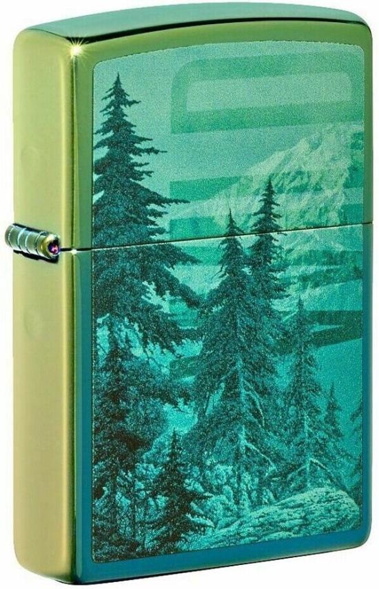 Zapalovač Zippo Mountain Design High Polish Teal 49461