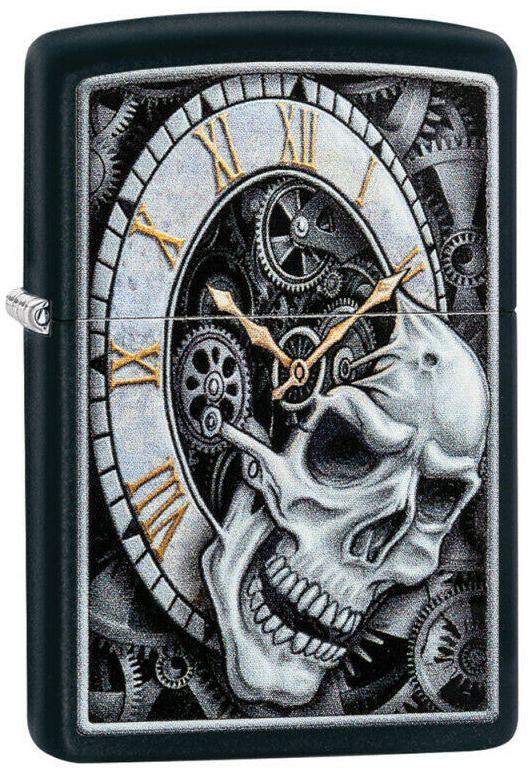 Zapalovač Zippo Skull Clock 29854