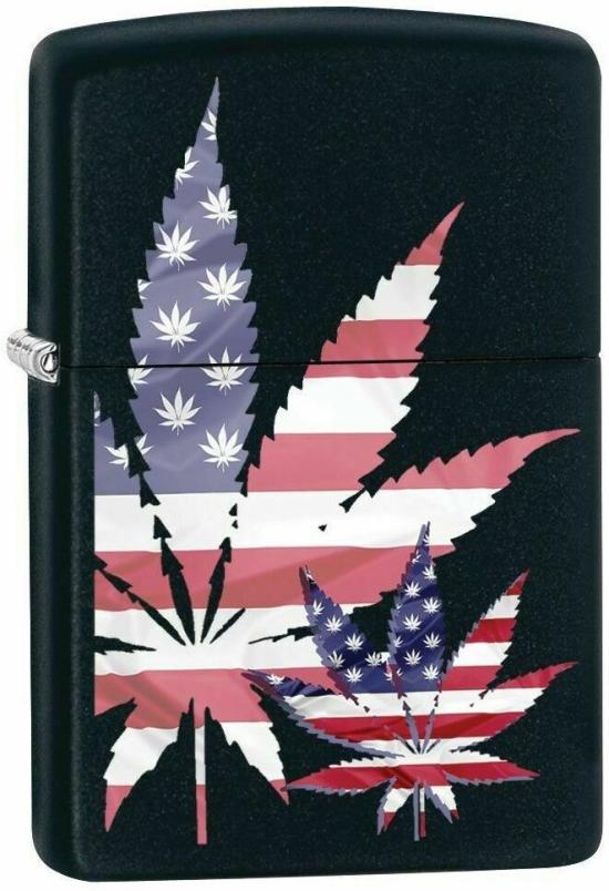 Zapalovač Zippo Cannabis Leaf USA Flag 8979