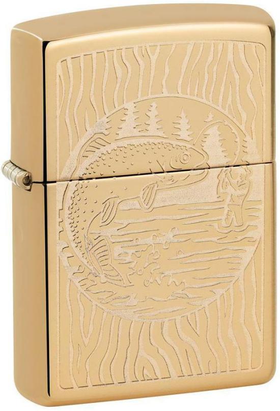 Zapalovač Zippo Fisherman Brass 24013