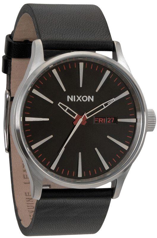 Hodinky Nixon Sentry Leather Black A105 000