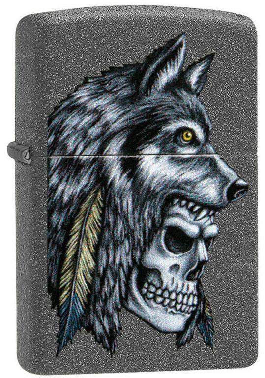 Zapalovač Zippo Wolf Skull Feather 29863