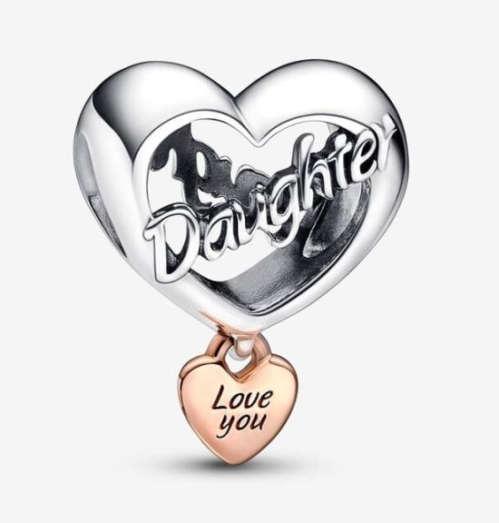 Korálek Pandora Love You Daughter Heart 782327C00