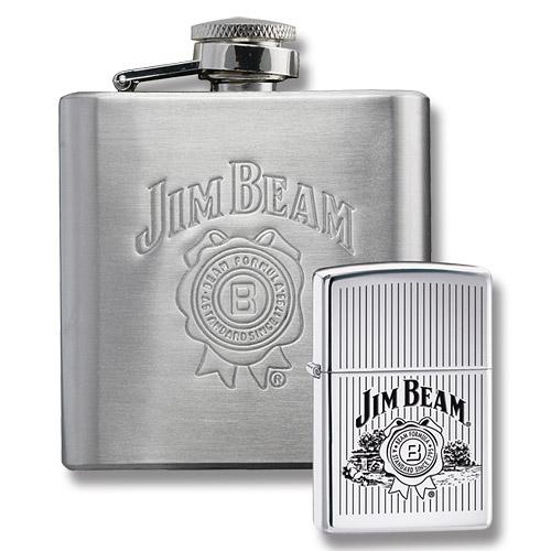Zippo Jim Beam Lighter and Flask Set 30026