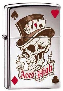 Zapalovač Zippo Skull Aces High 7042