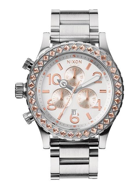 Hodinky Nixon 42-20 Chrono Silver/Champagne/Crystal A037 1519