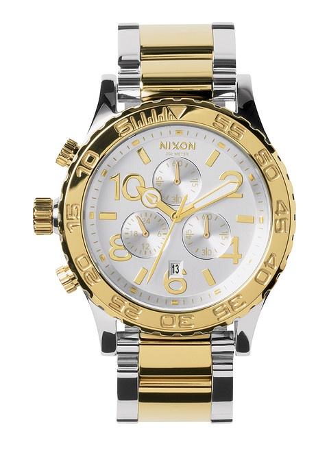 Hodinky Nixon 42-20 Chrono Silver/Champagne/Gold A037 1431