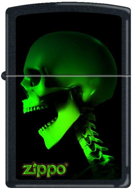 Zapalovač Zippo Skull-Skeleton in Green 1583