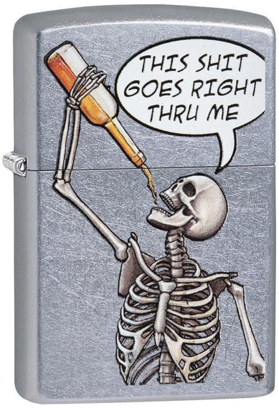 Zapalovač Zippo Drinking Skeleton 29613