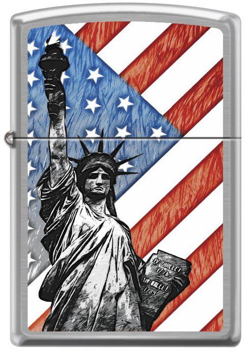 Zapalovač Zippo Statue of Liberty Flag 7619