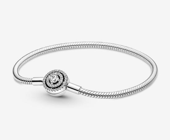 Náramek Pandora Moments Halo Snake Chain 590038C01-19