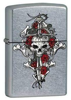 Zapalovač Zippo Skull - Rose - Dagger 0412
