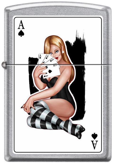 Zapalovač Zippo Girl With Ace Card 7948