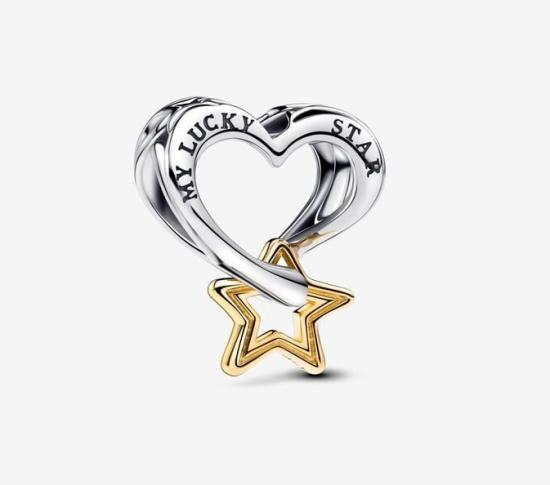 Korálek Pandora Lucky Star & Heart 763513C00