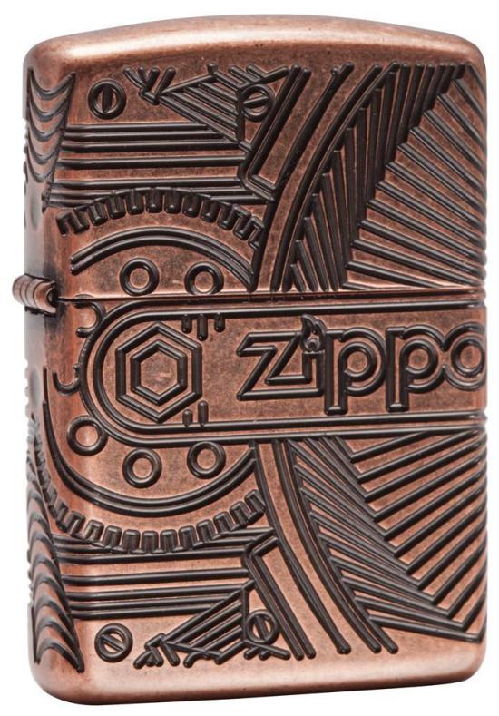 Zapalovač Zippo 29523 Gear Antique Copper Armor