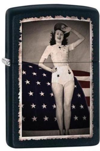 Zapalovač Zippo 28533 Flag Woman Saluting